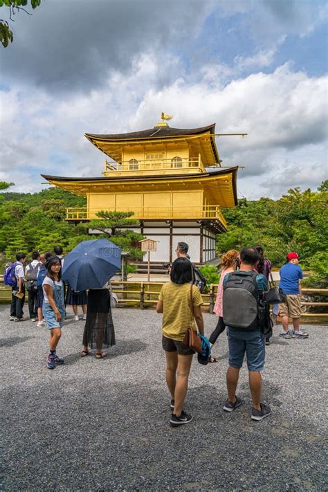 Kyoto Japan 3 July 2018 Travel Tourists At Golden Pavilion