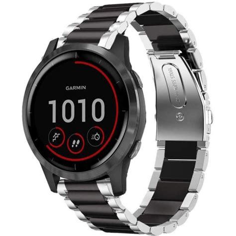 Armband rostfritt stål GARMIN VivoActive 4S Silver Svart 19a6 Fyndiq