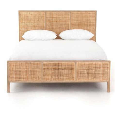 Sydney Woven Cane King Platform Bed Rattan Bed Frame King Bed Frame