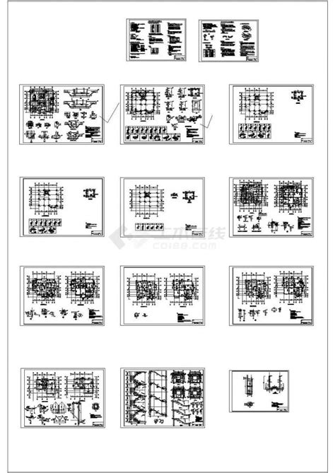 大连 三层框架住宅cad结构施工图土木在线