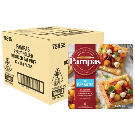 Pampas 6 Light Puff Pastry Sheets 12 X 1kg Goodman Fielder