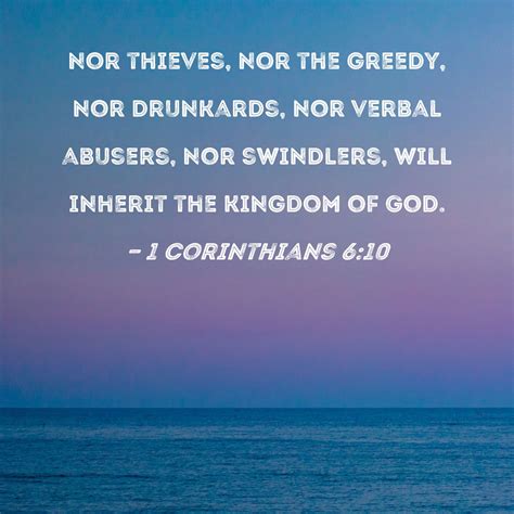 Corinthians Nor Thieves Nor The Greedy Nor Drunkards Nor