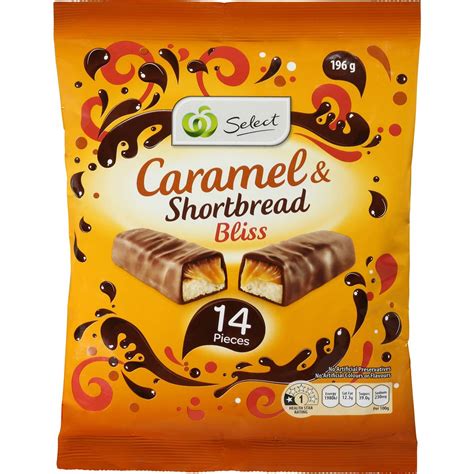 Woolworths Select Choc Caramel Shortbread Sharepack 196g Woolworths