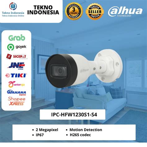 Jual DAHUA IPC HFW1230S1 S4 2MP H 265 Bullet IP Camera Outdoor PoE