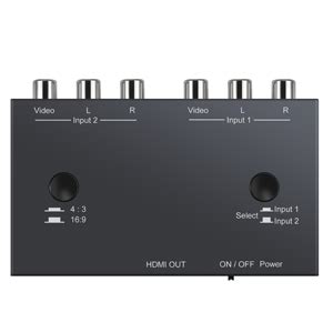 CAMWAY 2 Port AV To HDMI Converter R C A To HDMI Dual AV To HDMI