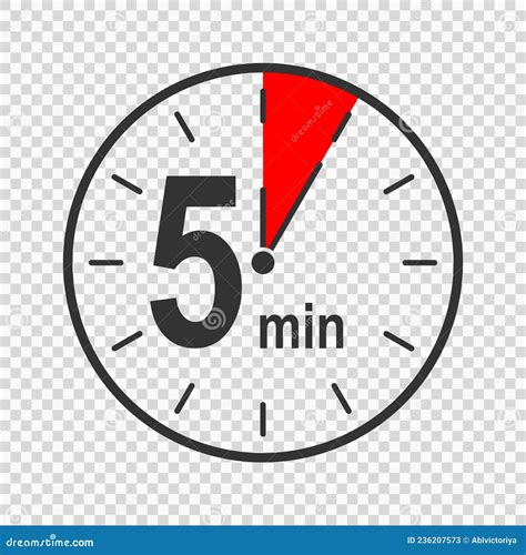 Clock Icon with 5 Minute Time Interval. Countdown Timer or Stopwatch ...