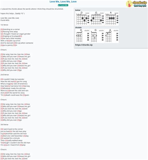 Chord: Love Me, Love Me, Love - Frank Mills - tab, song lyric, sheet, guitar, ukulele | chords.vip