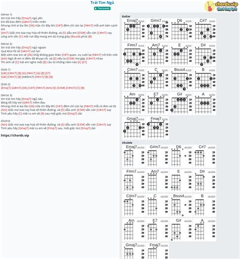 Chord Trái Tim Ngủ Tab Song Lyric Sheet Guitar Ukulele Chords Vip