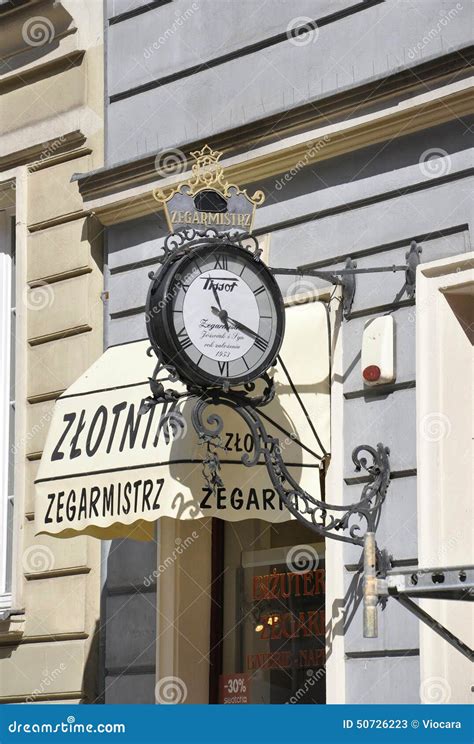 Gdanskpoland August 25street Clock Downtown In Gdansk From Poland