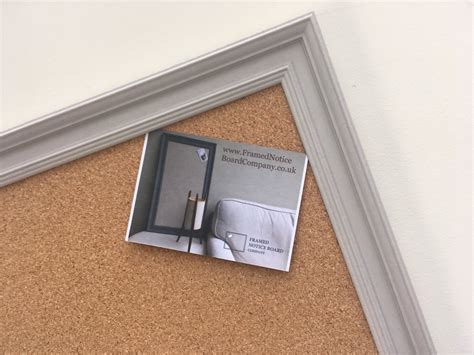 Long Pin Board A Long Cork Notice Board With Soft Grey Frame Painted