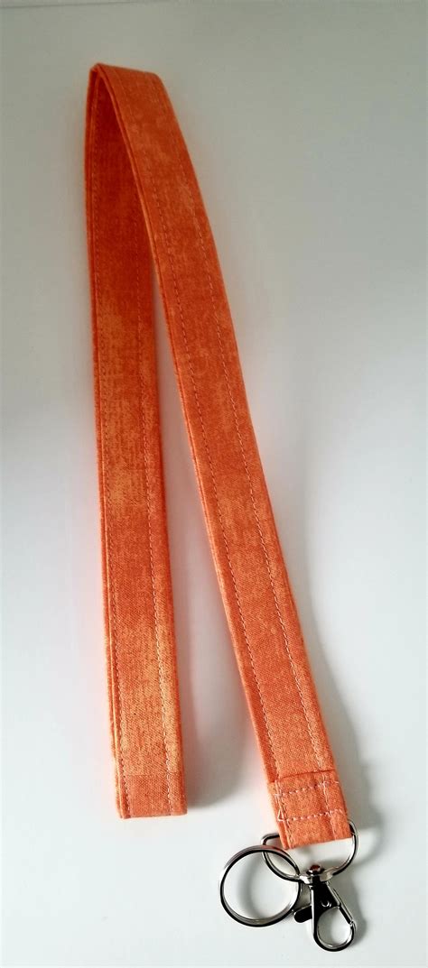 Orange Lanyard Cotton Lanyards Id Badge Holders Etsy Uk