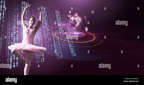 Ballet Dancer Dancing With Digital Technology Interface Stock Photo Alamy