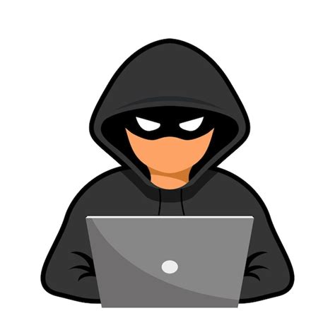 Ataques De Hackers Y Seguridad Web Hacker Ciberdelincuente Con Laptop