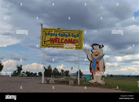 Fred Flintstone Road Sign Stock Photo Alamy