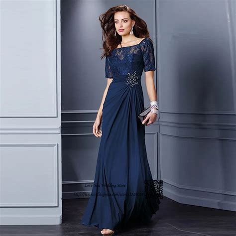 Elegant Navy Blue Groom Mother Dresses Plus Size Mother Of The Bride