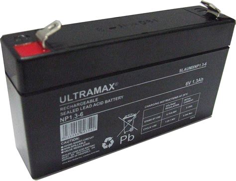 Rechargeable Ultramax Sla Battery 6v 1 3 1 2ah 6volt 1 3ah Alarm Battery Uk