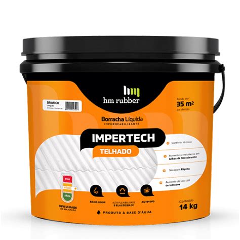 Impertech Telhado Borracha L Quida Impermeabilizante Kg Branco Hm Rubber