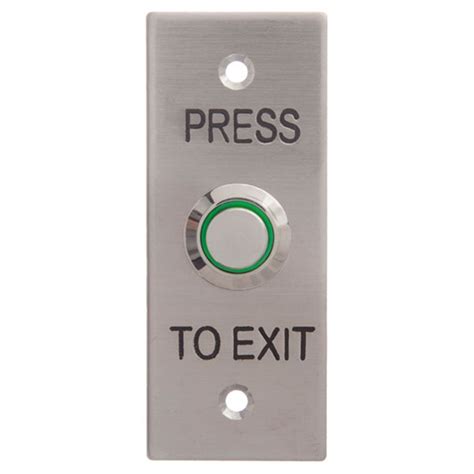 Neptune Press To Exit Illuminated Button With Architrave Stainless