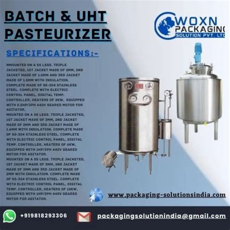 Batch Milk Pasteurizer Capacity Liters In Ghaziabad Packaging