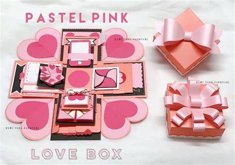 Pastel Pink Love Box By NGOC VANG Handmade Explosion Box Explosions