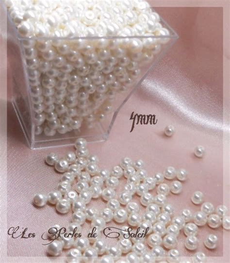 Perles Nacr Es Mm Blanches En Verre Perle Perle Nacre Perle