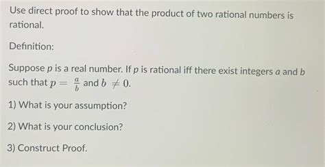 Solved Use Direct Proof To Show That The Product Of Two