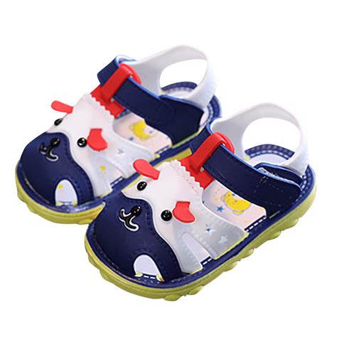 Boys Girls Summer Sandals Cartoon Dog Sandals Closed Toe Slip Rubber