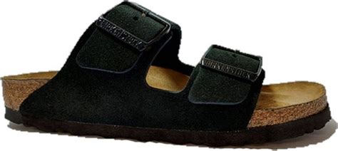 Birkenstock Arizona zwart suède zacht voetbed narrow sandalen uni