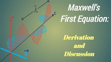 Derivation And Discussion Of Maxwell First Equation Youtube