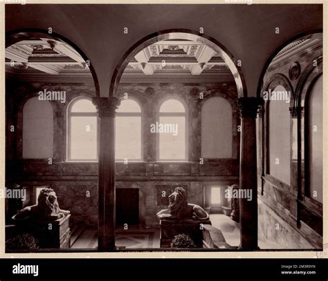 Saint Gaudens Lion Grand Staircase Construction Of The Mckim Building