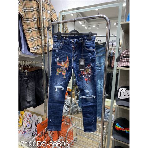 Quần Jeans Dsq Nam Thêu Logo Hình Siêu Chất Quần Dsq Nam Vẩy Sơn Cao