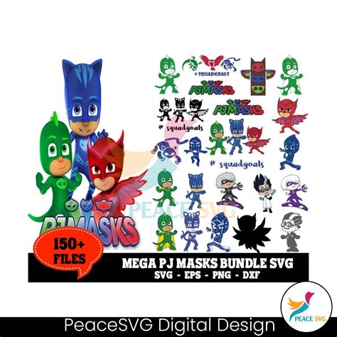 150 Files Pj Masks Svg Bundle Svg Peacesvg