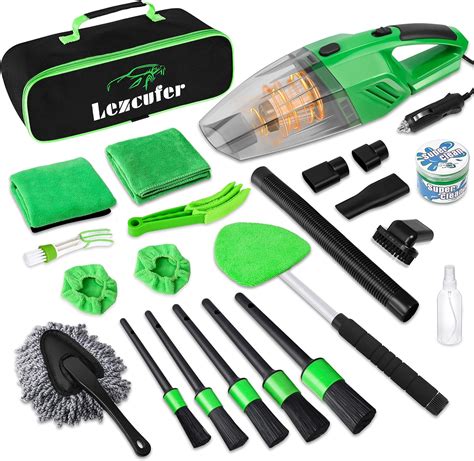 Lezcufer 17pcs Car Interior Detailing Kit High Power Handheld Vacuum