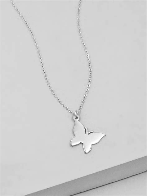 Custom Butterfly Necklace Sterling Silver Customizable Necklace