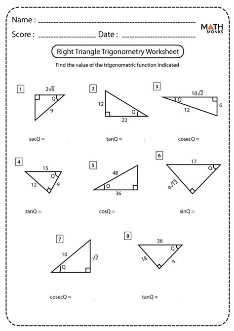 Finding Angles Using Trigonometry Worksheets Angleworksheets