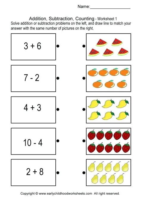 Subtraction And Addition Worksheets Grade 1