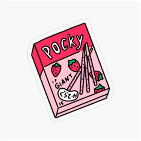 Strawberry Pocky Sticker By Lay Cute Kawaii Design