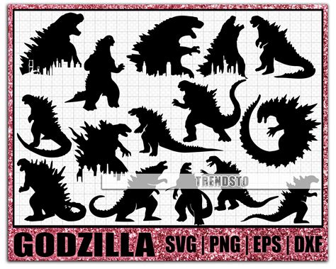 Godzilla Bundle Svg Godzilla Silhouettegodzilla Cut Etsy