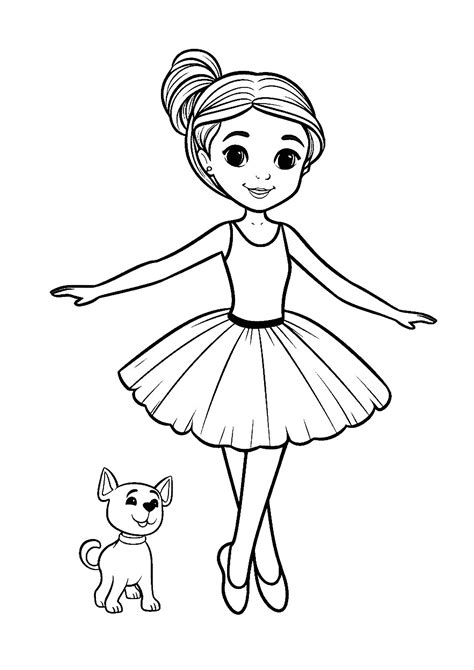 Danseuse Ballerine Et Son Petit Chien Coloriage Danseuses Ballerines