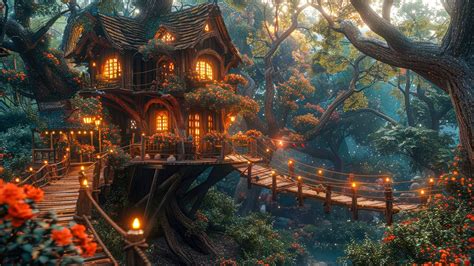 Enchanted Forest Magical House Relax With Nature Sounds Streams And