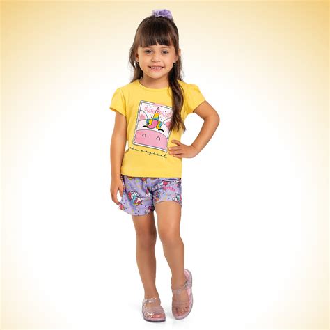 Conjunto Blusa Em Meia Malha E Short Em Moletinho Leve Fakini O