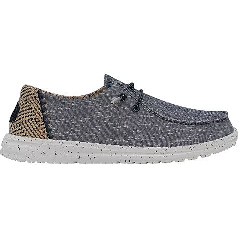 Heydude Womens Wendy Chambray Woven Slip On Shoes Academy