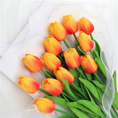 Kisflower Pcs Latex Artificial Tulips Fake Tulips Artificial