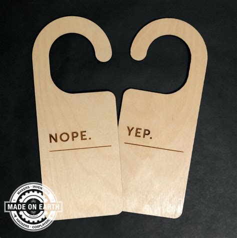 Nope Yep Do Not Disturb Sign Minimalist Work Door Hanger Etsy Ireland