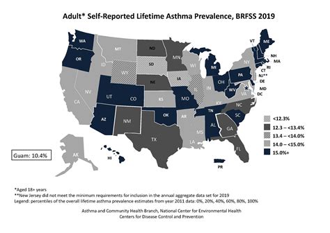 Map L1 Black And White Adult Self Reported Lifetime Asthma By State