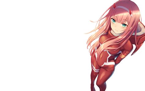 Wallpaper Digital Art Artwork Pink Hair Green Eyes Darling In The Franxx Zero Two Darling