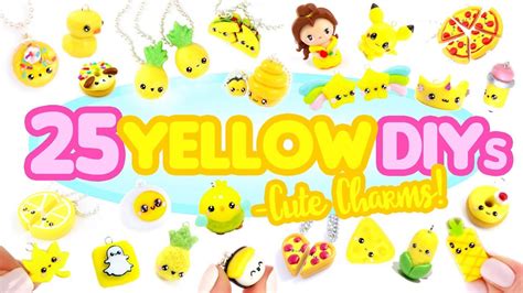 25 Yellow Diys In Clay Cute Clay Charms Big Polymer Clay