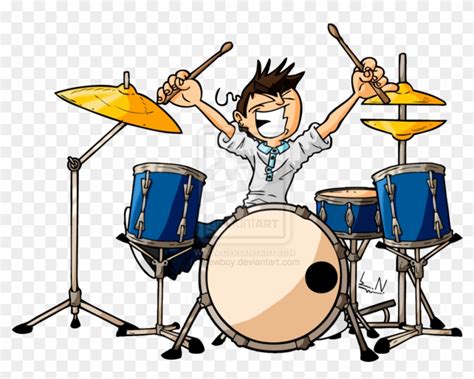 Cartoon Drums Birthday Drummer Boy Free Vector Clip Guy Playing Drums