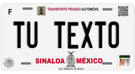 Placas Auto Metalicas Personalizadas Sinaloa 2020 Mercado Libre