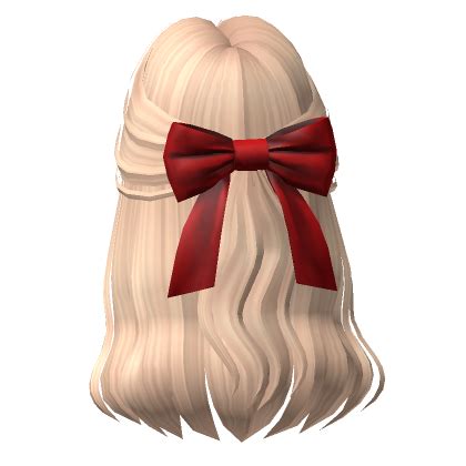 Soft Flowy Half Up Hair W Bow In Blonde Roblox